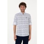 U.S. Polo Assn. 50306393-VR013 Lacivert Çizgili Beyaz Erkek Gömlek