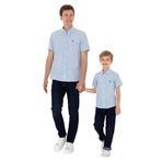 U.S. Polo Assn. 50306567-VR003 Açık Mavi Kısa Kollu Erkek Çocuk Gömlek