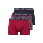 U.S Polo Assn. 80516 Erkek Pamuklu 3'lü Boxer, Bordo & Lacivert & Baskılı, S Beden