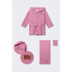 U.S. Polo Assn. Bebek Kız Bornoz Set, Mor, Standart Beden
