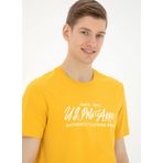 U.S. Polo Assn. Bisiklet Yaka Safran Erkek T-Shirt ANTI