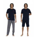 U.s. Polo Assn. Erkek %100 Pamuk 3'Lü Çizgili Pijama Takım