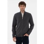 U.S. Polo Assn. Erkek Antrasit Basic Triko Hırka 50298268-VR006
