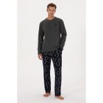 U.S. Polo Assn. Erkek Antrasit Melanj Pijama Takım 50318609-VR081