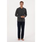 U.s. Polo Assn. Erkek Antrasit Melanj Pijama Takım 50318616-VR081 - XL