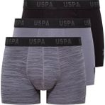 U.S. Polo Assn. Erkek Antrasit-Siyah-Baskılı 3'lü Boxer 80505 - Antrasit - Siyah - M