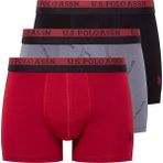 U.s. Polo Assn. Erkek Baskılı-Bordo-Siyah 3 Lü Boxer - 2XL