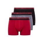 U.S. POLO ASSN. Erkek Baskılı-Bordo-Siyah 3 lü Boxer