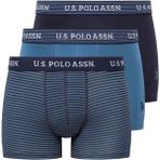 U.S. Polo Assn. Erkek Baskılı-Lacivert-İndigo 3'lü Boxer 80515 - Lacivert - İndigo - XL