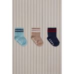 U.S. Polo Assn. Erkek Bebek Çorap USB2200 Renkli Desenli Lacivert Su Yeşili Kum 3 - 6 Ay İçin - Kahverengi