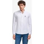 U.s. Polo Assn. Erkek Beyaz Gömlek 50322159-VR013 Slim Fit Düz Yaka Trend Tasarım Kolsuz