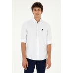U.S. Polo Assn. Erkek Beyaz Slim Fit Basic Gömlek Trend Stil Kolsuz Tasarım - XL