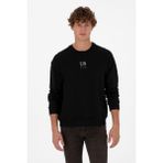 U.S. Polo Assn. Erkek Bisiklet Yaka Comfort Fit Siyah Basic Sweatshirt 50313760-VR046