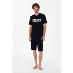 U.S. Polo Assn. Erkek Bisiklet Yaka Lacivert Pijama Takımı 50309821-vr033