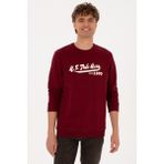 U.S. Polo Assn. Erkek Bisiklet Yaka Regular Fit Bordo İnce Sweatshirt 50316315-VR014 - XL