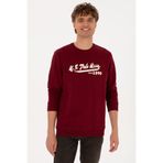 U.S. Polo Assn. Erkek Bisiklet Yaka Regular Fit Bordo İnce Sweatshirt 50316315-VR014