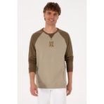 U.S. Polo Assn. Erkek Bisiklet Yaka Regular Fit Haki İnce Sweatshirt 50315420-VR027 - Haki - 289 - 2XL