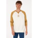 U.S. Polo Assn. Erkek Bisiklet Yaka Regular Fit Haki İnce Sweatshirt 50315420-VR151 - Oil - 3XL