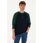U.S. Polo Assn. Erkek Bisiklet Yaka Regular Fit Koyu Yeşil İnce Sweatshirt 50315420-VR079