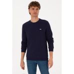 U.S. Polo Assn. Erkek Bisiklet Yaka Regular Fit Petek Dokulu Mürdüm Sweatshirt 50316304-VR074 - 2XL