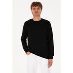 U.S. Polo Assn. Erkek Bisiklet Yaka Regular Fit Siyah İnce Sweatshirt 50315455-VR046