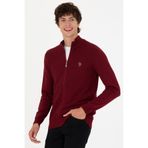 U.S. Polo Assn. Erkek Bordo Basic Triko Hırka 50268938-VR014