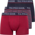 U.S. Polo Assn. Erkek Bordo-Lacivert-Baskılı 3'lü Boxer - M - Bordo - Lacivert