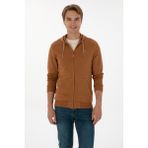 U.S. Polo Assn. Erkek Camel Örme Hırka 50313748-VR233 - Bisküvi - 4XL