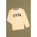 U.S. Polo Assn. Erkek Çocuk Beyaz Basic Bisiklet Yaka Sweatshirt 50313830-VR110 - Vanilla - 12 - 13 Yaş