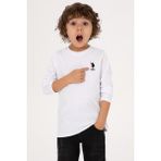 U.S. Polo Assn. Erkek Çocuk Beyaz Basic Bisiklet Yaka Sweatshirt 50314002-VR013 - 5 - 6 Yaş