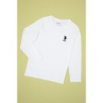U.S. Polo Assn. Erkek Çocuk Beyaz Basic Bisiklet Yaka Sweatshirt 50314002-VR013 - 9 - 10 Yaş