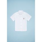 U.S. Polo Assn. Erkek Çocuk Beyaz Basic Kısa Kollu Gömlek 50262967-VR013 - 6 - 7 Yaş
