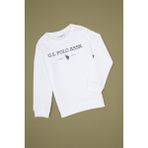 U.S. Polo Assn. Erkek Çocuk Beyaz Bisiklet Yaka Sweatshirt 50313900-VR013 - 3 - 4 Yaş
