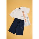 U.s. Polo Assn. Erkek Çocuk Beyaz Pijama Takım 50326476-VR013 - 4 - 5 Yaş