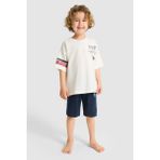 U.s. Polo Assn. Erkek Çocuk Beyaz Pijama Takım 50326824-VR013 - 14 - 15 Yaş