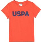 U.S. Polo Assn. Erkek Çocuk Bisiklet Yaka T-Shirt - Nar - Çiceği - 12 - 13 Yaş