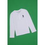 U.S. Polo Assn. Erkek Çocuk Ekru Bisiklet Yaka Sweatshirt 50314909-VR013 - Beyaz - 7 - 8 Yaş
