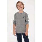 U.S. Polo Assn. Erkek Çocuk Gri Melanj Basic Bisiklet Yaka Sweatshirt 50314002-VR086 - Grimelanj - 11 - 12 Yaş