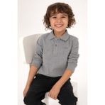 U.S. Polo Assn. Erkek Çocuk Gri Melanj Basic Polo Yaka Sweatshirt 50313790-VR086 - Grimelanj - 11 - 12 Yaş