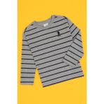 U.S. Polo Assn. Erkek Çocuk Gri Melanj Bisiklet Yaka Süprem Sweatshirt 50314042-VR086 - Grimelanj - 11 - 12 Yaş