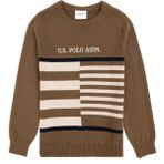 U.S. Polo Assn. Erkek Çocuk Haki Bisiklet Yaka Kazak 50293025-VR027 - Haki-289 - 9 - 10 Yaş