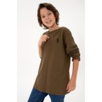 U.S. Polo Assn. Erkek Çocuk Haki Sweatshirt 50297420-VR027 - 6 - 7 Yaş
