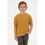 U.S. Polo Assn. Erkek Çocuk Hardal Bisiklet Yaka Sweatshirt 50308515-VR151 - Oil - 12 - 13 Yaş