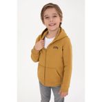 U.S. Polo Assn. Erkek Çocuk Hardal Fermuarlı Şardonlu Kapüşonlu Örme Hırka 50313852-VR151