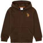 U.S. Polo Assn. Erkek Çocuk Kahverengi Fermuarlı Kapüşonlu Sweatshirt 50316706-VR029 - 5 - 6 Yaş - Kahverengi-200