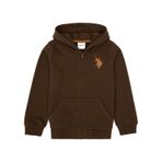 U.S. Polo Assn. Erkek Çocuk Kahverengi Fermuarlı Kapüşonlu Sweatshirt 50316706-VR029