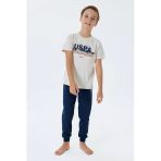 U.s. Polo Assn Erkek Çocuk Kısa Kollu Pijama Takım Beyaz