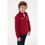 U.S. Polo Assn. Erkek Çocuk Koyu Frambuaz Şardonlu Yarım Fermuarlı Sweatshirt 50315815-VR104 - Kırmızı - 3 - 4 Yaş