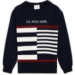 U.S. Polo Assn. Erkek Çocuk Lacivert Bisiklet Yaka Kazak 50293025-VR033 - 5 - 6 Yaş