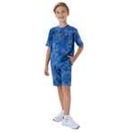 U.S. Polo Assn. Erkek Çocuk Mavi Tie-Dye Bermuda Takım, Kısa Kollu, Bisiklet Yaka, 14-15 Yaş